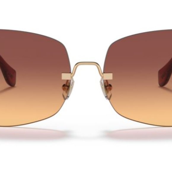 Miu Miu MU 50WS Sunglasses Butterfly Sun Glasses Woman 7OE07P Antq Gold NEW 59mm main image 4